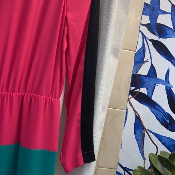 BCBG MaxAzria Marcel Neon Pink & Green Color-Block Dress Size XS - Picture 4 of 8